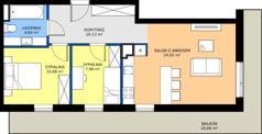 3 pokoje, mieszkanie 57,45 m², piętro 2, oferta nr G7.52, Geometryczna 7, Warszawa, Białołęka, Grodzisk, ul. Geometryczna 7