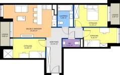4 pokoje, mieszkanie 73,45 m², piętro 2, oferta nr G7.15, Geometryczna 7, Warszawa, Białołęka, Grodzisk, ul. Geometryczna 7