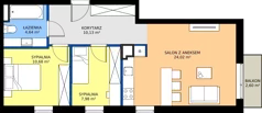 3 pokoje, mieszkanie 57,45 m², piętro 2, oferta nr G7.21, Geometryczna 7, Warszawa, Białołęka, Grodzisk, ul. Geometryczna 7