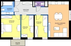 4 pokoje, mieszkanie 75,65 m², piętro 1, oferta nr G7.10, Geometryczna 7, Warszawa, Białołęka, Grodzisk, ul. Geometryczna 7