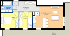 3 pokoje, mieszkanie 57,34 m², piętro 3, oferta nr G7.60, Geometryczna 7, Warszawa, Białołęka, Grodzisk, ul. Geometryczna 7