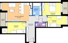 4 pokoje, mieszkanie 73,38 m², piętro 3, oferta nr G7.22, Geometryczna 7, Warszawa, Białołęka, Grodzisk, ul. Geometryczna 7