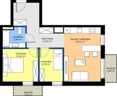 3 pokoje, mieszkanie 51,01 m², piętro 2, oferta nr G7.20, Geometryczna 7, Warszawa, Białołęka, Grodzisk, ul. Geometryczna 7
