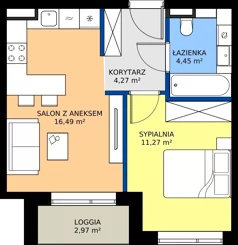 2 pokoje, mieszkanie 36,48 m², piętro 1, oferta nr G7.38, Geometryczna 7, Warszawa, Białołęka, Grodzisk, ul. Geometryczna 7