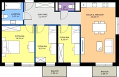 4 pokoje, mieszkanie 75,65 m², piętro 2, oferta nr G7.17, Geometryczna 7, Warszawa, Białołęka, Grodzisk, ul. Geometryczna 7