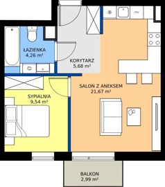 2 pokoje, mieszkanie 41,15 m², piętro 3, oferta nr G7.26, Geometryczna 7, Warszawa, Białołęka, Grodzisk, ul. Geometryczna 7