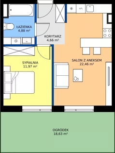 2 pokoje, mieszkanie 43,97 m², parter, oferta nr G7.04, Geometryczna 7, Warszawa, Białołęka, Grodzisk, ul. Geometryczna 7