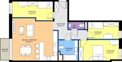 4 pokoje, mieszkanie 84,24 m², piętro 3, oferta nr G7.56, Geometryczna 7, Warszawa, Białołęka, Grodzisk, ul. Geometryczna 7