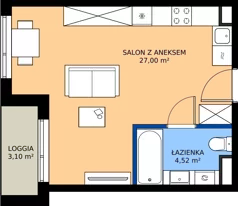 1 pokój, mieszkanie 31,52 m², parter, oferta nr G7.02, Geometryczna 7, Warszawa, Białołęka, Grodzisk, ul. Geometryczna 7