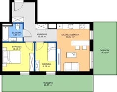 3 pokoje, mieszkanie 51,61 m², parter, oferta nr G7.06, Geometryczna 7, Warszawa, Białołęka, Grodzisk, ul. Geometryczna 7