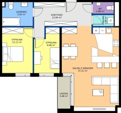 3 pokoje, mieszkanie 81,12 m², piętro 3, oferta nr G7.57, Geometryczna 7, Warszawa, Białołęka, Grodzisk, ul. Geometryczna 7