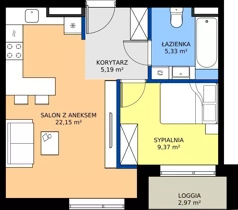 2 pokoje, mieszkanie 42,04 m², piętro 3, oferta nr G7.23, Geometryczna 7, Warszawa, Białołęka, Grodzisk, ul. Geometryczna 7