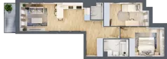 3 pokoje, mieszkanie 61,39 m², piętro 2, oferta nr B.02.M036, Złota Wilga, Warszawa, Praga Południe, Gocław, ul. Złotej Wilgi 2