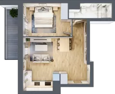 2 pokoje, mieszkanie 43,76 m², piętro 7, oferta nr B.07.M061, Złota Wilga, Warszawa, Praga Południe, Gocław, ul. Złotej Wilgi 2