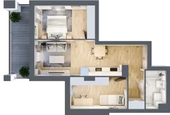 3 pokoje, mieszkanie 49,38 m², piętro 7, oferta nr C.07.M091, Złota Wilga, Warszawa, Praga Południe, Gocław, ul. Złotej Wilgi 2