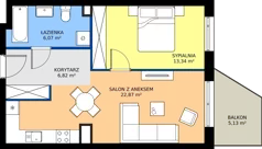 2 pokoje, mieszkanie 49,10 m², parter, oferta nr A.A2.0.M2, Osiedle EMaya, Wrocław, Żerniki, Fabryczna, ul. Ernsta Maya