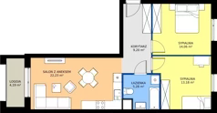 3 pokoje, mieszkanie 63,95 m², piętro 1, oferta nr A.A1.1.M3, Osiedle EMaya, Wrocław, Żerniki, Fabryczna, ul. Ernsta Maya