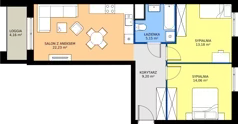 3 pokoje, mieszkanie 63,82 m², piętro 1, oferta nr A.A2.1.M4, Osiedle EMaya, Wrocław, Żerniki, Fabryczna, ul. Ernsta Maya