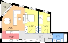 3 pokoje, mieszkanie 76,96 m², piętro 1, oferta nr A.A1.1.M1, Osiedle EMaya, Wrocław, Żerniki, Fabryczna, ul. Ernsta Maya