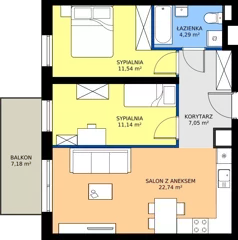 3 pokoje, mieszkanie 56,76 m², parter, oferta nr B.B1.0.M1, Osiedle EMaya, Wrocław, Żerniki, Fabryczna, ul. Ernsta Maya
