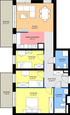 4 pokoje, mieszkanie 85,37 m², parter, oferta nr B.B2.0.M6, Osiedle EMaya, Wrocław, Żerniki, Fabryczna, ul. Ernsta Maya
