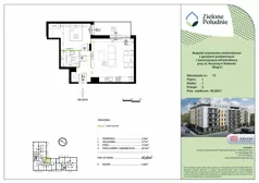 2 pokoje, mieszkanie 45,60 m², piętro 1, oferta nr 12, Zielone Południe , Radom, Południe, ul. Boczna