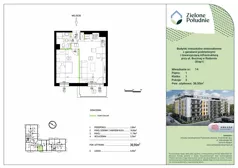2 pokoje, mieszkanie 36,95 m², piętro 1, oferta nr 14, Zielone Południe , Radom, Południe, ul. Boczna