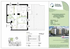 4 pokoje, mieszkanie 79,59 m², parter, oferta nr 2, Zielone Południe , Radom, Południe, ul. Boczna