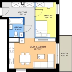 2 pokoje, mieszkanie 44,18 m², parter, oferta nr 49, Zielone Południe, Radom, Południe, ul. Boczna