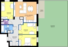 4 pokoje, mieszkanie 79,59 m², piętro 1, oferta nr 10, Zielone Południe, Radom, Południe, ul. Boczna