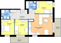 4 pokoje, mieszkanie 79,66 m², piętro 2, oferta nr 59, Zielone Południe, Radom, Południe, ul. Boczna