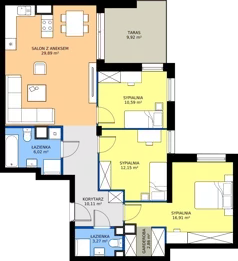4 pokoje, mieszkanie 91,80 m², piętro 5, oferta nr 42, Zielone Południe, Radom, Południe, ul. Boczna