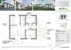 4 pokoje, mieszkanie 66,28 m², piętro 1, oferta nr 1M2, Osiedle Zielono Mi, Bibice, ul. Mokra
