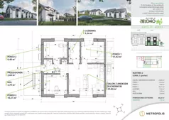 4 pokoje, mieszkanie 66,28 m², parter, oferta nr 2M1, Osiedle Zielono Mi, Bibice, ul. Mokra