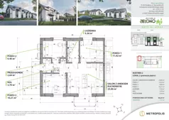 4 pokoje, mieszkanie 66,28 m², piętro 1, oferta nr 2M2, Osiedle Zielono Mi, Bibice, ul. Mokra