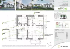 4 pokoje, mieszkanie 66,55 m², piętro 1, oferta nr 6M2, Osiedle Zielono Mi, Bibice, ul. Mokra