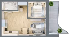 2 pokoje, apartament 41,54 m², piętro 1, oferta nr D/1.05, Rogowo Pearl, Rogowo, ul. Rezydencyjna