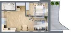 2 pokoje, apartament 51,01 m², piętro 1, oferta nr D/1.06, Rogowo Pearl, Rogowo, ul. Rezydencyjna