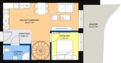 2 pokoje, apartament 50,46 m², piętro 5, oferta nr D/5.04, Rogowo Pearl, Rogowo, ul. Rezydencyjna