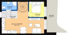 2 pokoje, apartament 50,35 m², piętro 5, oferta nr D/5.05, Rogowo Pearl, Rogowo, ul. Rezydencyjna