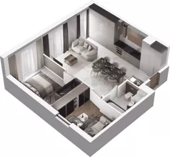 3 pokoje, mieszkanie 55,27 m², piętro 1, oferta nr A.1.9, Jabłonova, Piaseczno, ul. Jabłoniowa