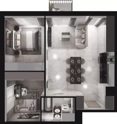 3 pokoje, mieszkanie 55,27 m², piętro 1, oferta nr A.1.9, Jabłonova, Piaseczno, ul. Jabłoniowa