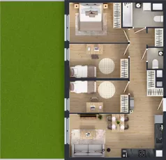 4 pokoje, mieszkanie 70,95 m², parter, oferta nr B.0.19, Jabłonova Bud. B, Piaseczno, ul. Jabłoniowa