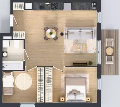3 pokoje, mieszkanie 57,27 m², piętro 1, oferta nr B.1.34, Jabłonova Bud. B, Piaseczno, ul. Jabłoniowa