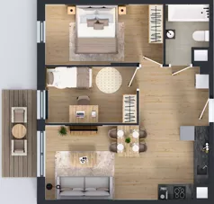 3 pokoje, mieszkanie 52,38 m², piętro 1, oferta nr B.1.49, Jabłonova Bud. B, Piaseczno, ul. Jabłoniowa