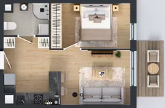 2 pokoje, mieszkanie 35,56 m², piętro 2, oferta nr B.2.54, Jabłonova Bud. B, Piaseczno, ul. Jabłoniowa