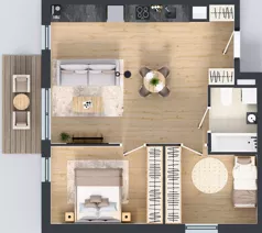 3 pokoje, mieszkanie 57,27 m², piętro 2, oferta nr B.2.61, Jabłonova Bud. B, Piaseczno, ul. Jabłoniowa