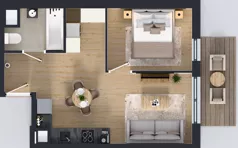 2 pokoje, mieszkanie 37,54 m², piętro 4, oferta nr B.4.100, Jabłonova Bud. B, Piaseczno, ul. Jabłoniowa