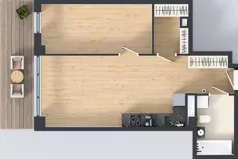 2 pokoje, mieszkanie 48,95 m², piętro 2, oferta nr B.K1.17, Porto Żerań, Warszawa, Białołęka, Żerań, ul. Myśliborska