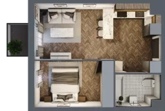2 pokoje, mieszkanie 35,42 m², piętro 1, oferta nr A.1.15, Jabłonova, Piaseczno, ul. Jabłoniowa